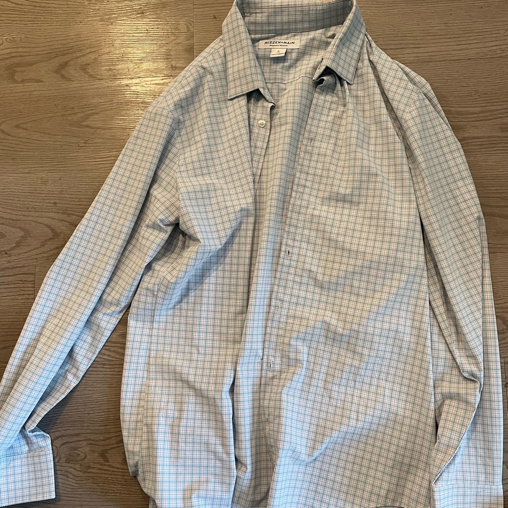 Mizzen and main comfortable dress shirt - patterned - large - machine washable